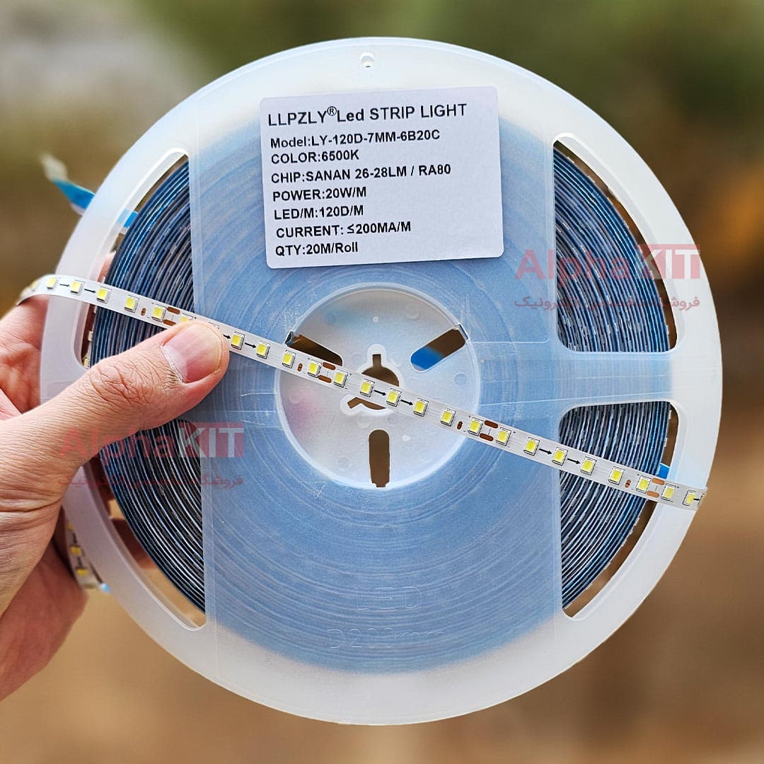 ریسه نواری درایور خور تراکم 120 سفید مهتابی رول 20 متری برند LY