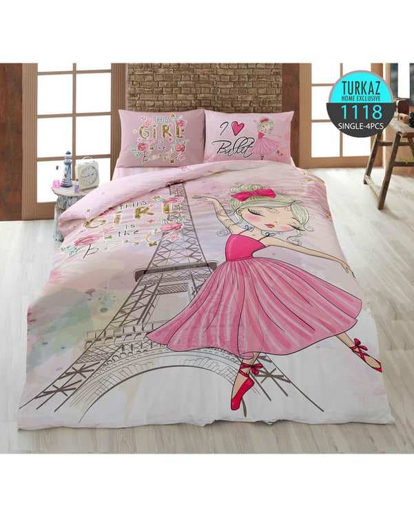 سرویس لحاف روتختی تک نفره 4 تکه دو رو میکرو تنسل گیاهی TURKAZ مدل 1118