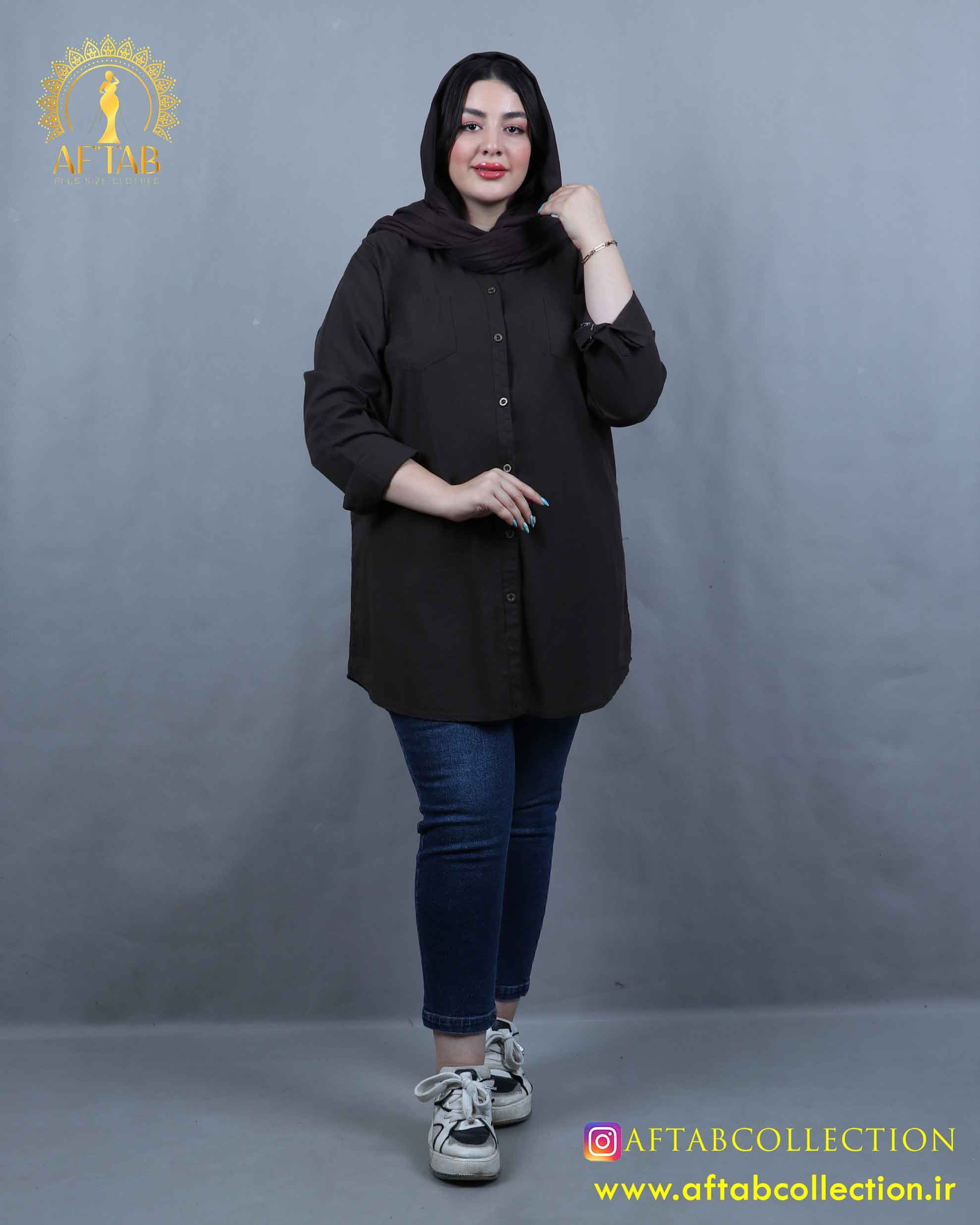 مانتو کتان کاغذی سایزبزرگ 5823