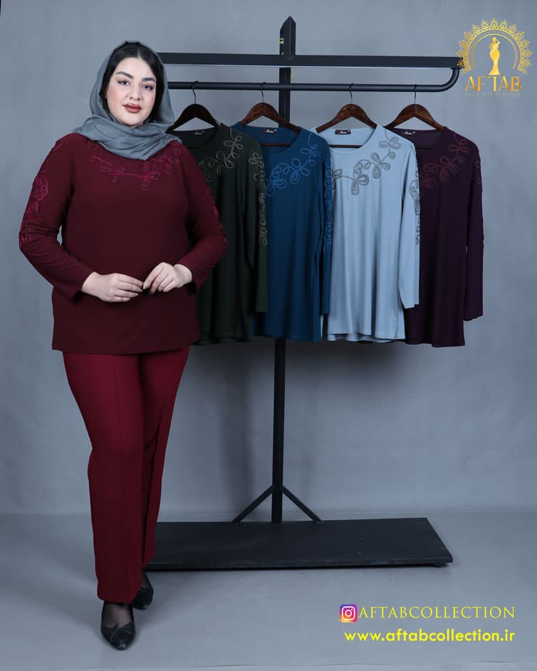 شومیز نوار دوزی سایزبزرگ 4217