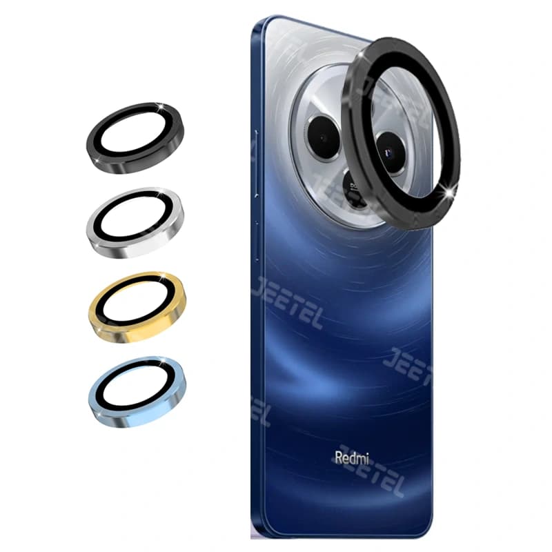 محافظ لنز دوربین Xiaomi Redmi 14C / Poco C75 رینگی مدل شیشه ای آلومینیومی