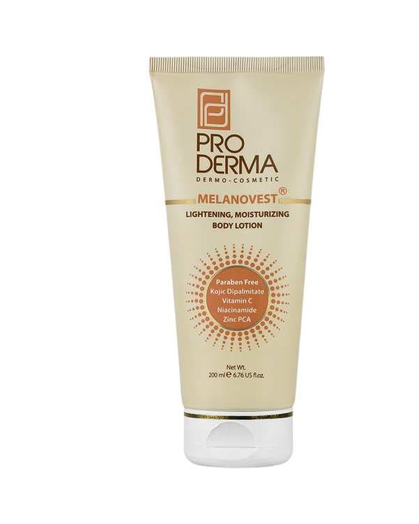 لوسیون روشن کننده و مرطوب کننده بدن ملانووست پرودرما Proderma حجم 200ml