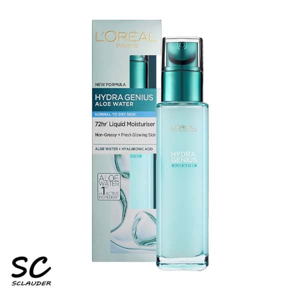 آبرسان لورال L’Oréal آلوئه ورا پوست نرمال تا خشک هیدرا جنیوس Hydra Genius