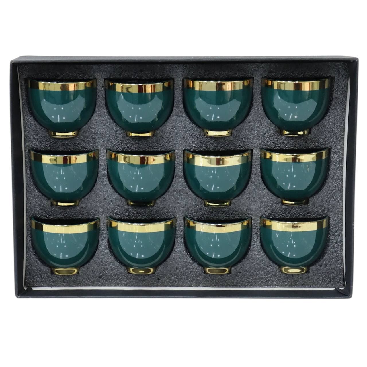 ست ۱۲تایی کاپ سبز دور طلایی