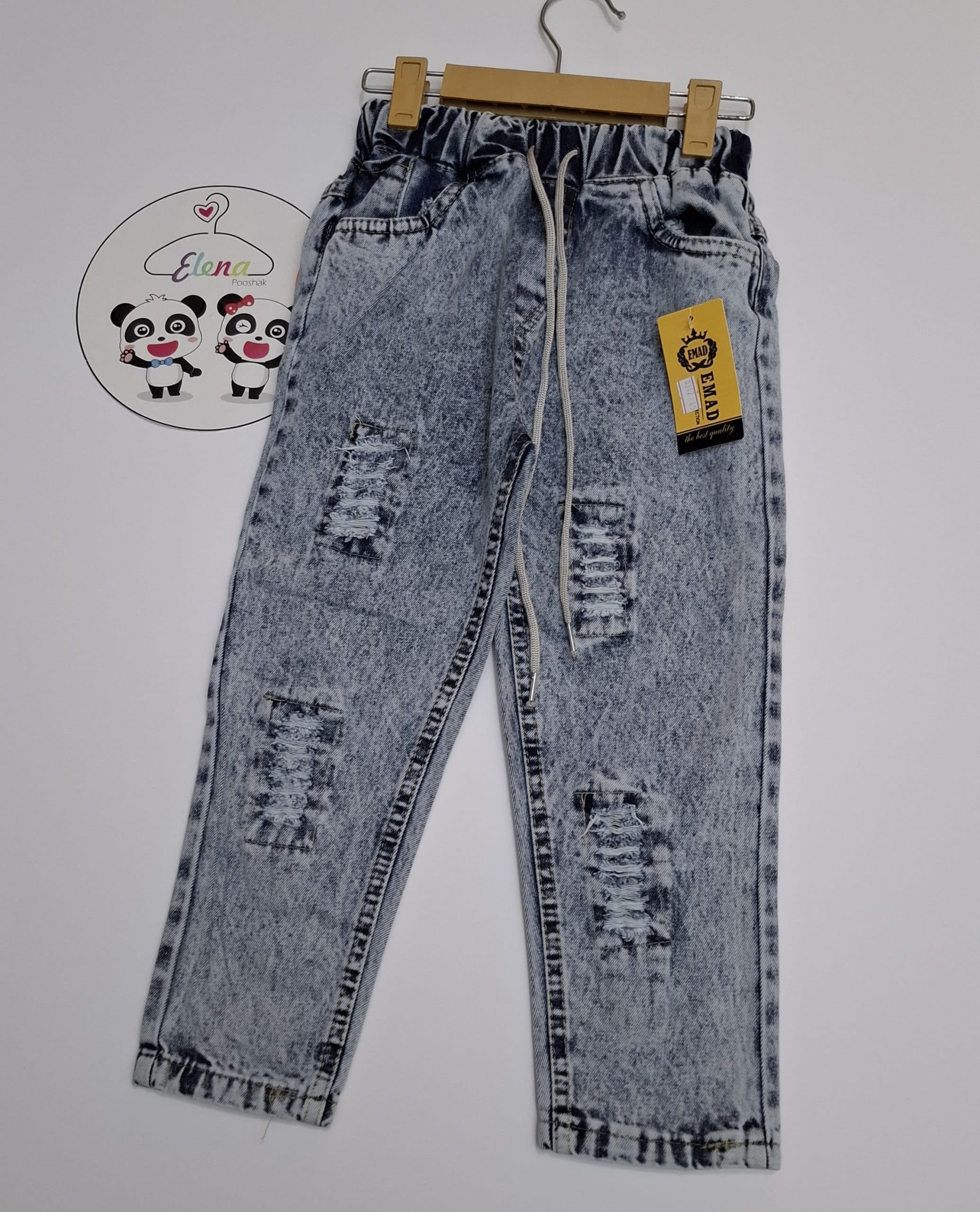 شلوار جین مام زاپدار مناسب 4 تا 14 سال شناسه :683