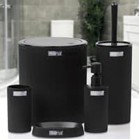 ست سرویس بهداشتی 5 پارچه اقیانوس هوم مینا مشکی گرد