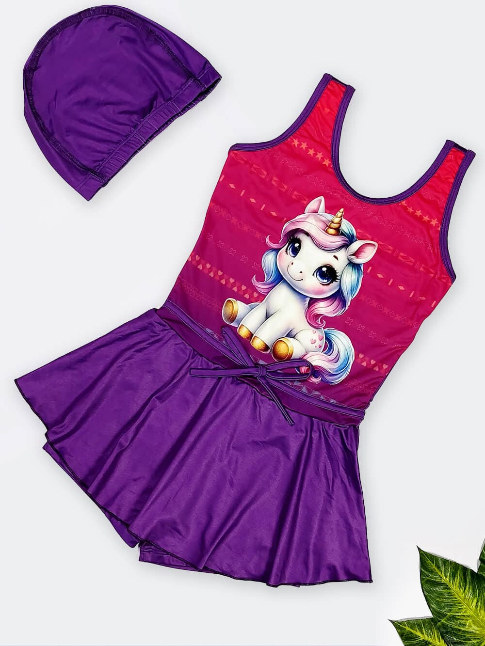 مایو نوجوان و بچگانه دخترانه دامن دار طرح اسب تک شاخ ناز لایف ( Life ) صورتی و بنفش