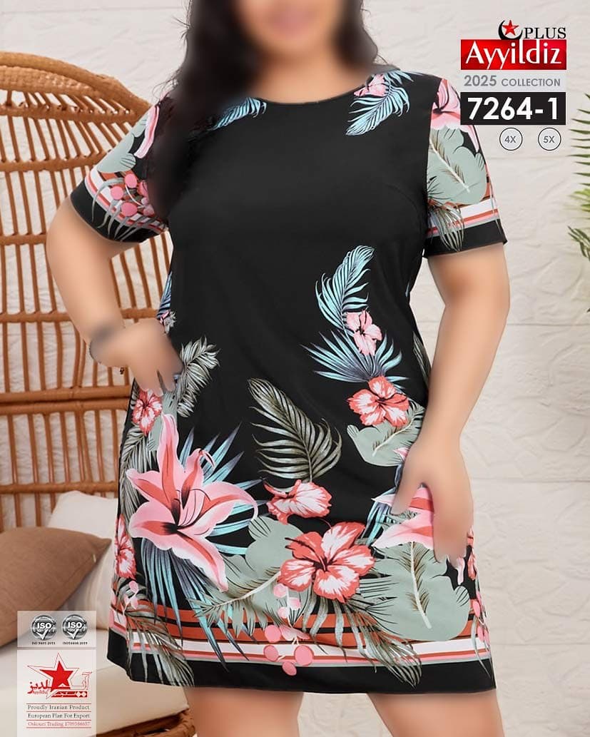 تونیک نخی زنانه سایز بزرگ کد ٧٢۶۴