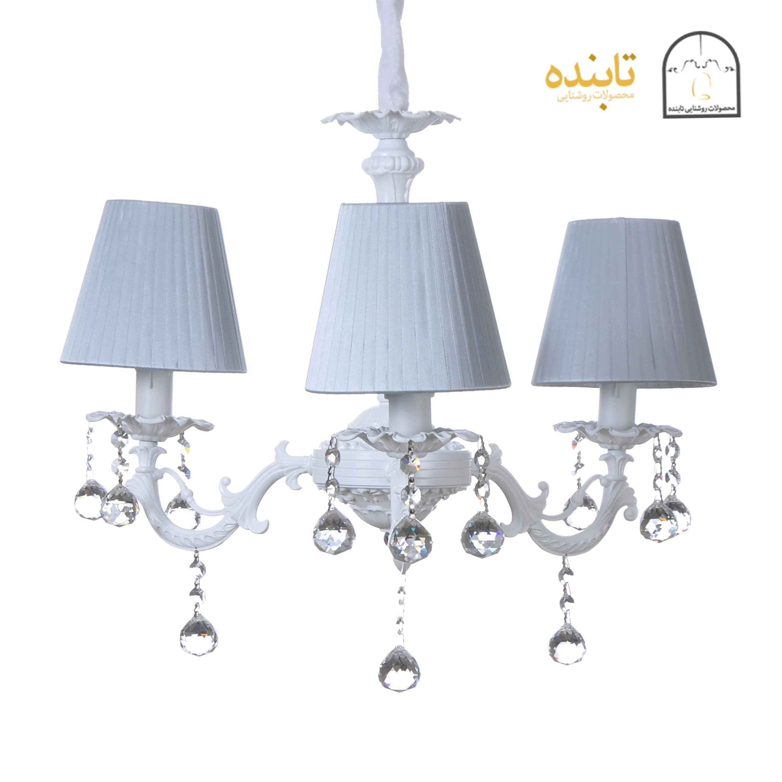 لوستر فلزی پیچک – ۳ شاخه RGNکریستال گوی