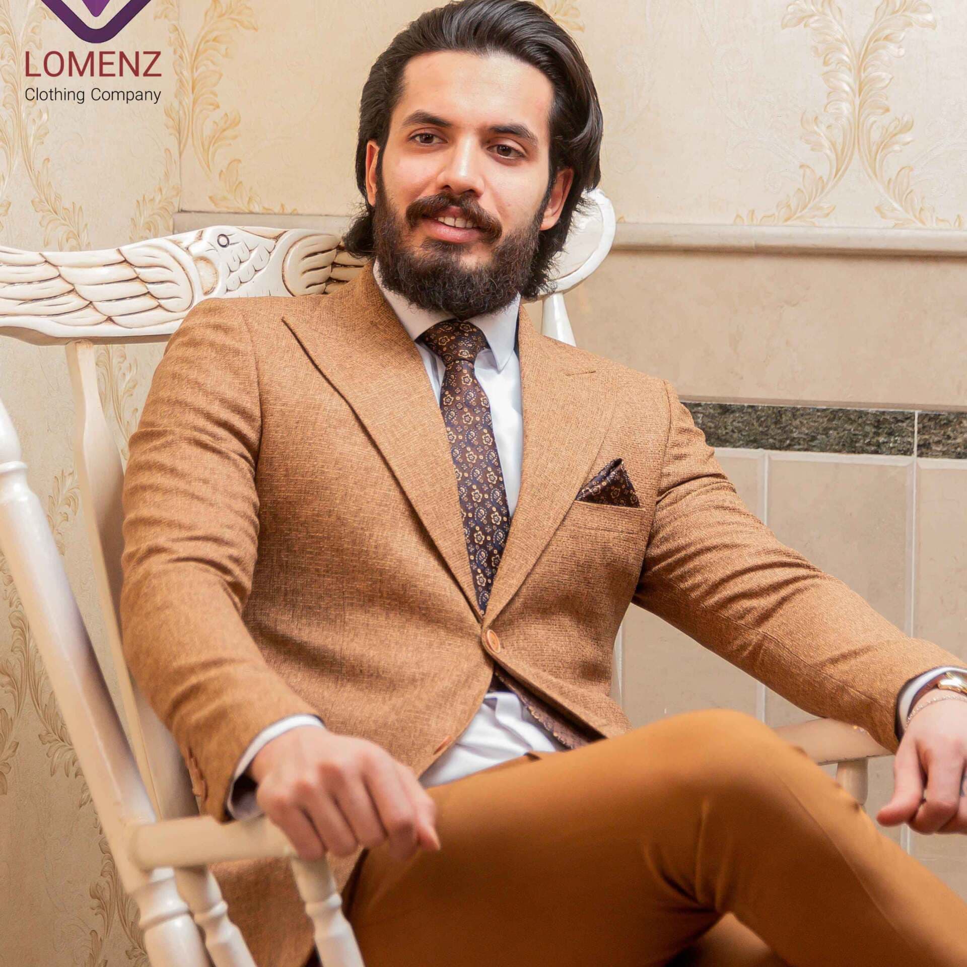 کت تک شانتون LOMENZ رنگ خردلی کد 003