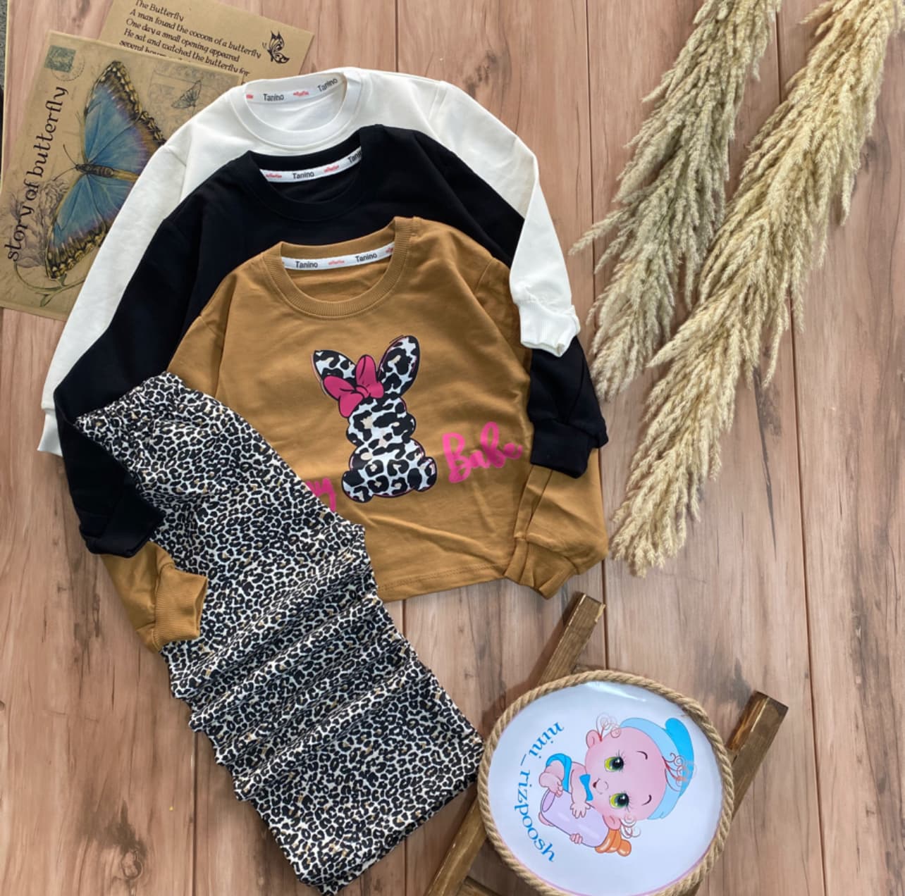 کراپ آستین بلند و شلوار خرگوش پلنگی